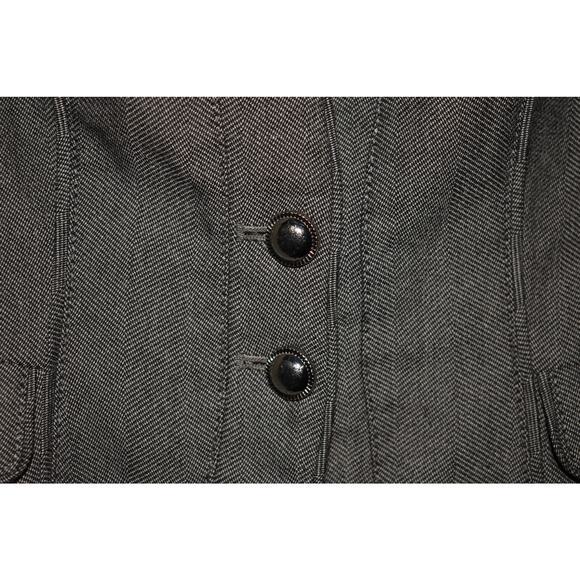 WHITE HOUSE BLACK MARKET $148 Gray Herringbone Blazer 3/4 Sleeve Jacket Size 2 - Picture 3 of 4